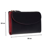 Bloominbag Élia Double Band Noir Black-red Large Deri Kadın Cüzdan & Clutch
