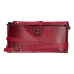 Bloominbag Lozan Strap Crimson Red Gerçek Deri Omuz Askılı Telefon Bölmeli Cüzdan Çanta