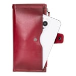 Bloominbag Lozan Strap Crimson Red Gerçek Deri Omuz Askılı Telefon Bölmeli Cüzdan Çanta