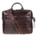 Bloominbag Mocha Croco Hakiki Deri 15-16 Inç Macbook/laptop Çantası