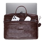 Bloominbag Mocha Croco Hakiki Deri 15-16 Inç Macbook/laptop Çantası