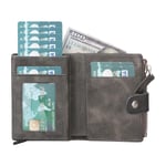Bloominbag Siena Ash Gray Mekanizmalı Deri Cüzdan & Kartlık (rfid Korumalı)