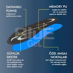 BLUE GEL Klasik Ayakkabılar için Memory Foam Masaj Etkili Tabanlık, Hafızalı Sünger (40-45)