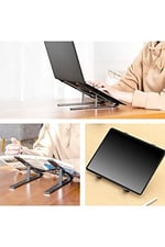 Blueforce AS-70 7 Kademeli Alüminyum Taşınabilir Laptop Notebook Tablet Standı Katlanabilir Portatif Macbook Metal Stant 10 inç-16 inç uyumlu