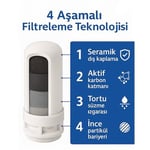 Bluefox 3 Adet Musluk Ucu Su Arıtma Filtresi Yedek Kartuşu - Organik Safsızlıkları ve Kloru Azaltır - Uzun Kullanım Süresi (3)