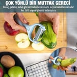 Bluefox 3'ü 1 Arada Patates & Sebze Soyucu – Paslanmaz Çelik Bıçaklı, Düz + Tırtıklı + Jülyen Soyma, Ergonomik Sap, Bulaşık Makinesine Uygun, Kompakt & Dayanıklı Mutfak Gereci