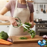 Bluefox Yeşil Ağır Hizmet Tipi Mutfak Makası, Çok Amaçlı Keskin Paslanmaz Çelik Makas, Tavuk, Balık, Et, Sebzeler, Otlar, Barbekü, Çiçekler, Kuruyemişler için Mutfak Makası