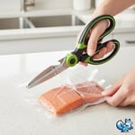 Bluefox Yeşil Ağır Hizmet Tipi Mutfak Makası, Çok Amaçlı Keskin Paslanmaz Çelik Makas, Tavuk, Balık, Et, Sebzeler, Otlar, Barbekü, Çiçekler, Kuruyemişler için Mutfak Makası