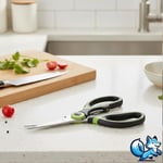 Bluefox Yeşil Ağır Hizmet Tipi Mutfak Makası, Çok Amaçlı Keskin Paslanmaz Çelik Makas, Tavuk, Balık, Et, Sebzeler, Otlar, Barbekü, Çiçekler, Kuruyemişler için Mutfak Makası
