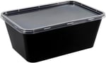 Bluesky Çok Yönlü Dikdörtgen Kaplar - (10'lu Paket) - Yemek Hazırlama ve Saklama için Mükemmel, 34 oz, Siyah
