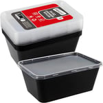Bluesky Çok Yönlü Dikdörtgen Kaplar - (10'lu Paket) - Yemek Hazırlama ve Saklama için Mükemmel, 34 oz, Siyah