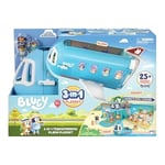 Bluey 3'ü 1 Arada Dönüştüren Uçak Oyun Seti, Bir Uçaktan Bir Tatil Köyüne ve Tekneye Dönüşür! 27 inç/70 cm Genişliğinde Tatil Köyü Oyun Seti, 25'ten Fazla Ses ve İfadeye Açılır
