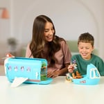 Bluey 3'ü 1 Arada Dönüştüren Uçak Oyun Seti, Bir Uçaktan Bir Tatil Köyüne ve Tekneye Dönüşür! 27 inç/70 cm Genişliğinde Tatil Köyü Oyun Seti, 25'ten Fazla Ses ve İfadeye Açılır