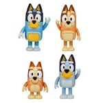 Bluey and Family: Bingo, Bandit and Chilli 4 Figure pack Articulated Character Action Figures 2.5 inches Official Collectable Toy