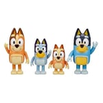 Bluey and Family: Bingo, Bandit and Chilli 4 Figure pack Articulated Character Action Figures 2.5 inches Official Collectable Toy