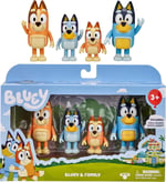 Bluey and Family: Bingo, Bandit and Chilli 4 Figure pack Articulated Character Action Figures 2.5 inches Official Collectable Toy