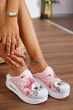 Blum Sabo Terlik Pembe Baykuş Airmax Kadın Tam Ortopedik ve Anatomik Sabo Terlik