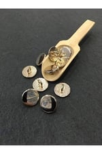 Bluz Gömlek Düğmesi Unisex Metal Para Model Gold 10 Lu Set