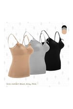 Bmom Hemşirelik Hamile Kolsuz Bluz, Kadın Emzirme Gebelik Strappy T-Shirt, Hamile Kadınlar için Çift Katmanlı Kolsuz Lüks Gömlek,Vizon 90B
