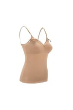Bmom Hemşirelik Hamile Kolsuz Bluz, Kadın Emzirme Gebelik Strappy T-Shirt, Hamile Kadınlar için Çift Katmanlı Kolsuz Lüks Gömlek,Vizon 90B