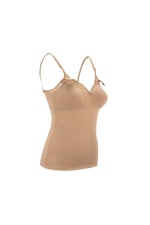 Bmom Hemşirelik Hamile Kolsuz Bluz, Kadın Emzirme Gebelik Strappy T-Shirt, Hamile Kadınlar için Çift Katmanlı Kolsuz Lüks Gömlek,Vizon 90B