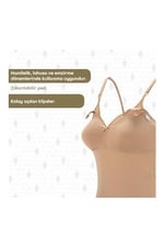 Bmom Hemşirelik Hamile Kolsuz Bluz, Kadın Emzirme Gebelik Strappy T-Shirt, Hamile Kadınlar için Çift Katmanlı Kolsuz Lüks Gömlek,Vizon 90B