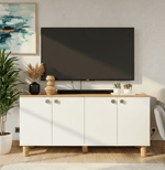 Bohem Tv Konsol,tv Ünitesi Salon Mobilyası Beyaz - Meşe