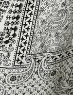 Bol Paça Rahat Kesim Pantolon Geometrik Desenli Beli Lastikli Viskoz Kumaş Karışımlı