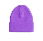 Boldy Klasik Spor Bere-Triko Bere-Unisex Nakışsız Bere-Düz Bere-Unisex Bere-Düz Klasik Bere (Lila)