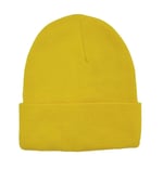 Boldy Klasik Spor Bere-Triko Bere-Unisex Nakışsız Bere-Düz Bere-Unisex Bere-Düz Klasik Bere (Sarı)