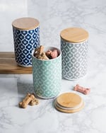 Bone Dry Kafes Koleksiyonu Evcil Hayvan Kasesi ve Kutu, Treat Kutu, 10 x 16,5 cm, Deniz Mavisi - Seçenekler: Medium (Pack of 1), Small Round (2), Large Round (2)...