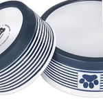 Bone Dry Paw & Patch Seramik Evcil Hayvan Koleksiyonu, Büyük Set, 19 x 6 cm, Deniz Mavisi, 2 Parça - Seçenekler: Medium (Pack of 1), Small Round (2), Large Round (2)...