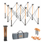 BORA Centipede CK9S 76,2 cm Yükseklik Taşınabilir Çalışma Standı, 4 X-Bardak, 4 Hızlı Kelepçe, Taşıma Çantası, Taşınabilir İş Desteği Testere Tezgahı, 4Ft x 4Ft, 30