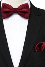 Bordo Ayarlanabilir Saten Çocuk Papyon ve Mendil Seti