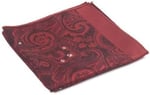Bordo Beyaz Şal Motif Desen Kravat Mendil Set