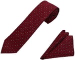 Bordo Küçük Şal Desen Kravat Mendil Set