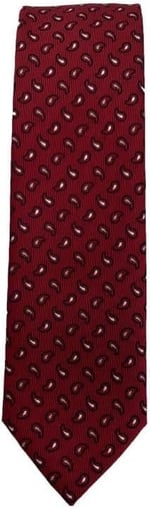 Bordo Küçük Şal Desen Kravat Mendil Set
