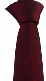 Bordo Nokta ve Kare Desenli Slim Kravat SKP-10