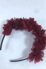 Bordo Özel Tasarım Çiçekli Kına Lohusa Tacı Hediyelik Taç 10 Adet