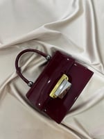 Bordo Rugan Gold Tokalı Abiye Çanta