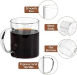 Borosilikat Cam 6'lı Kupa Seti, Ergonomik Saplı, Düz Tabanlı, Pürüzsüz Kenarlı, İnce Tasarımlı, Sıcak İçecekler İçin, 200ml