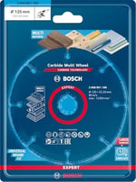 Bosch 1x EXPERT Carbide Multi Wheel Kesici Diskler (Sert ahşap, Çivili ahşap, Plastik, Alçıpan panel, Ø 125 mm, Aksesuar Küçük Avuç Taşlama Makinesi)