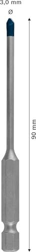 Bosch 1x Expert HEX-9-HardCeramic Matkap Ucu (Sert fayanslar, Ø 3 mm, Aksesuar Döner Matkap/Vidalamalar) - Bedenler: 3mm, 5.5mm, 6mm, 12mm, 100mm, 150mm