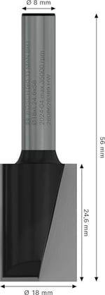 Bosch 2 608 628 aksesuarı 389 kesici 8 mm, D1 18 mm, L 25 mm, G 56 mm - Seçenekler: Ø 5 mm, Ø 14 mm, Ø 16 mm, Ø 18 mm, Ø 20 mm, Ø 22 mm, L 19...
