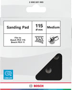 Bosch Accessories Professional zımpara pedi (Pex 115 için, orta, çap 115 mm, eksantrik zımpara makinesi aksesuarı), 45 cm x 40 cm x 25 cm