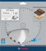 Bosch Daire Testere Bıçağı, Gri, 190x30x2,6 mm, 24, 1 Adet - Bedenler: 18,4 cm, 19 cm, 21 cm, 21,6 cm, 23 cm, 25,4 cm, Ø 160 mm...