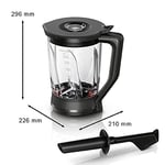 Bosch Hausgeräte Bosch MUZ9MX2 MUM9 cam mikser başlığı, ThermoSafe, 2,3 litre, şeffaf/siyah
