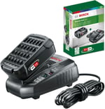 Bosch Home and Garden 18 Volt Akü ve AL 1830 CV Şarj Cihazı Başlangıç Seti, 2.5 Ah Akü, 300l/saat Debi, 0.365 kg