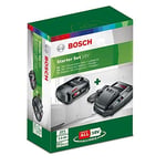 Bosch Home and Garden 18 Volt Akü ve AL 1830 CV Şarj Cihazı Başlangıç Seti, 2.5 Ah Akü, 300l/saat Debi, 0.365 kg