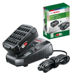 Bosch Home and Garden 18 Volt Akü ve AL 1830 CV Şarj Cihazı Başlangıç Seti, 2.5 Ah Akü, 300l/saat Debi, 0.365 kg
